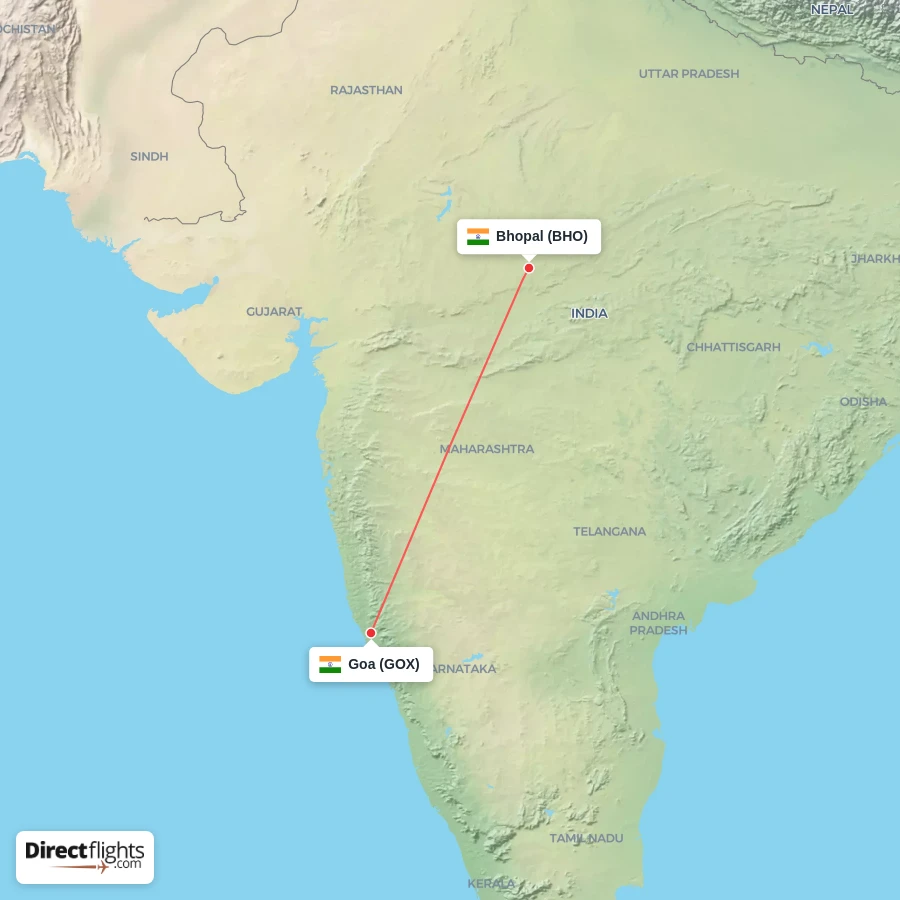 GOX - BHO route map