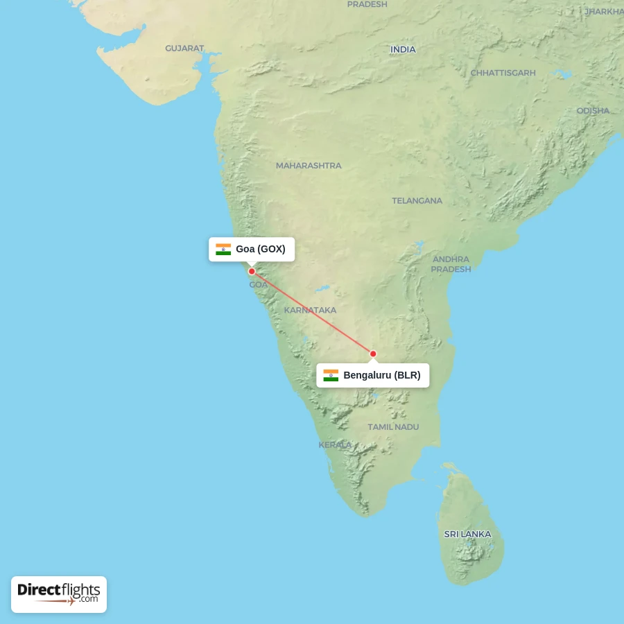 GOX - BLR route map