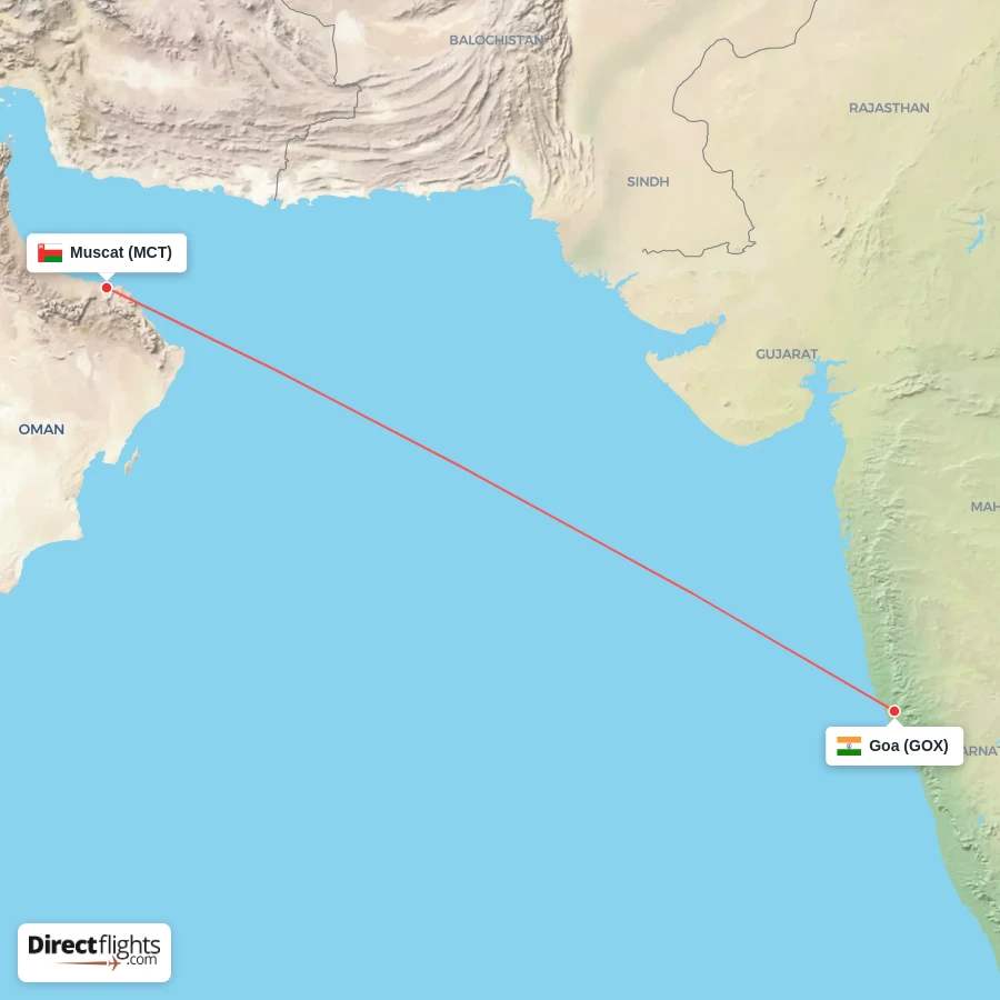 GOX - MCT route map