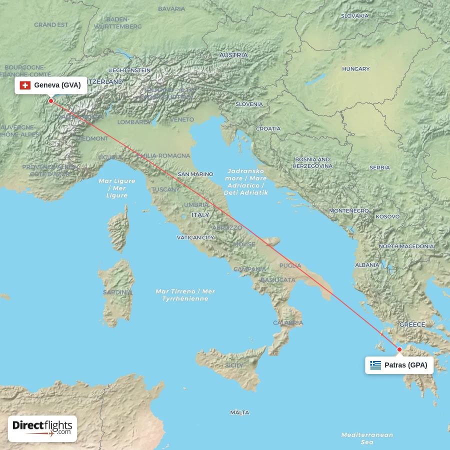 GPA - GVA route map
