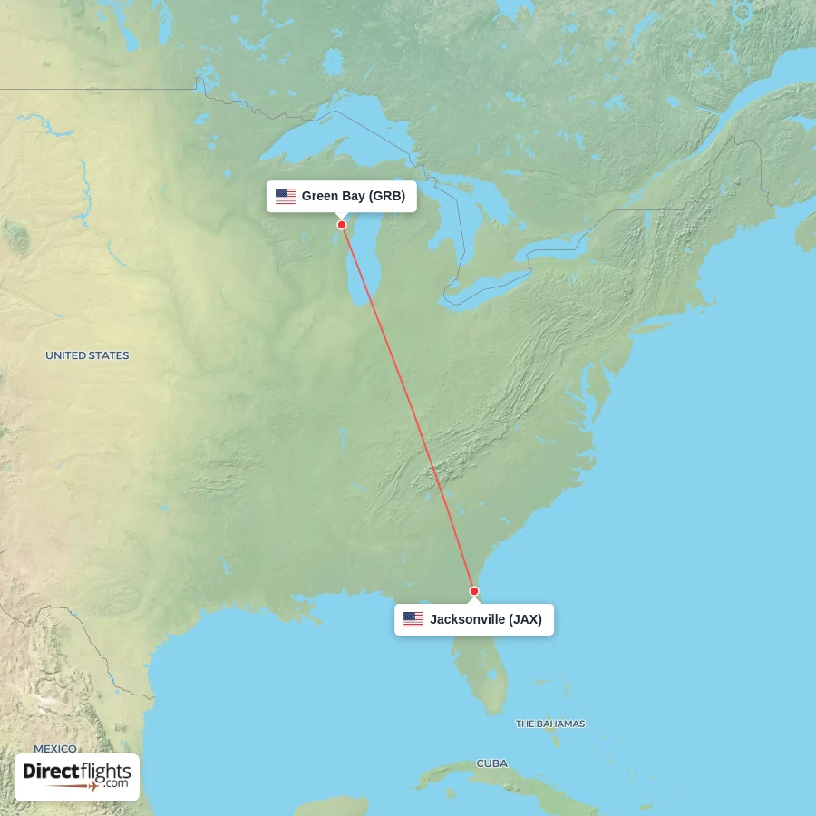 GRB - JAX route map