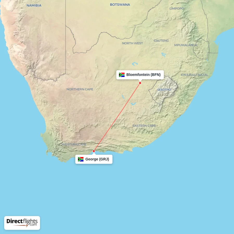 GRJ - BFN route map