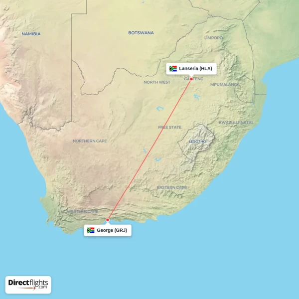 George - Lanseria direct flight map