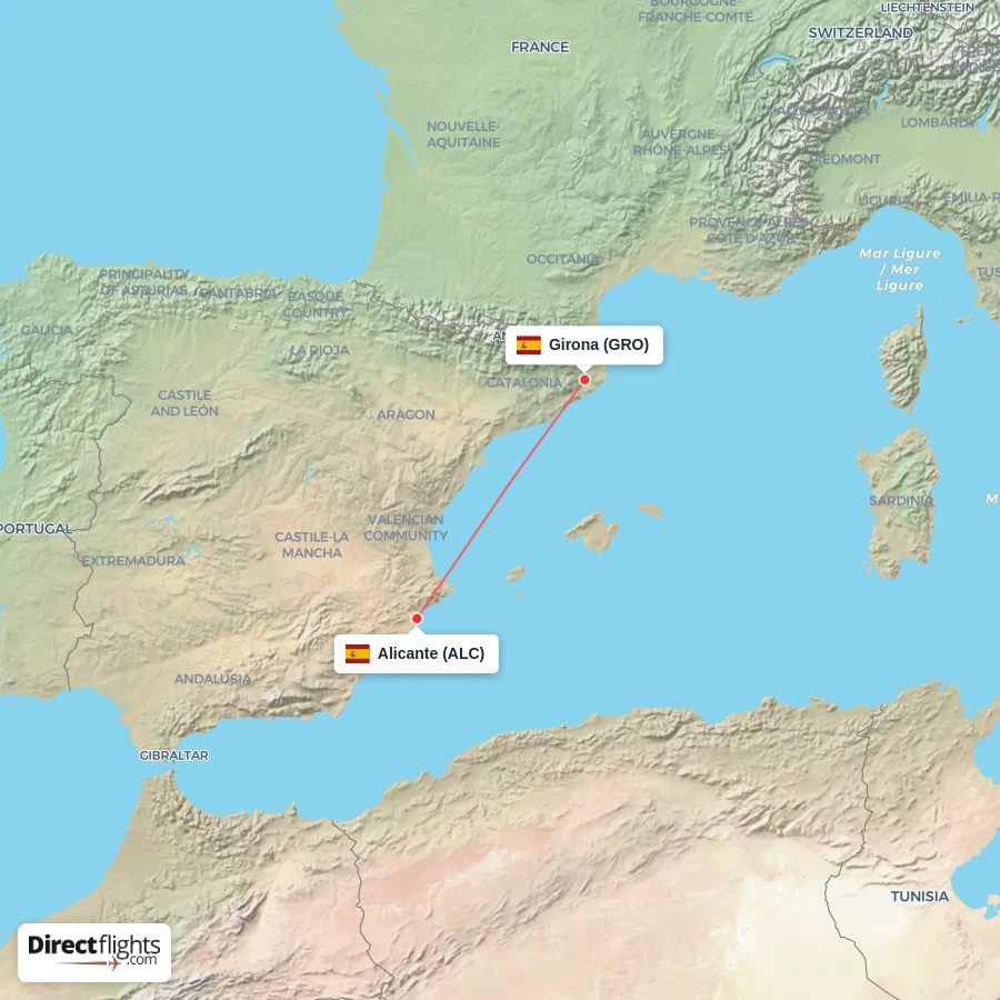 GRO - ALC route map