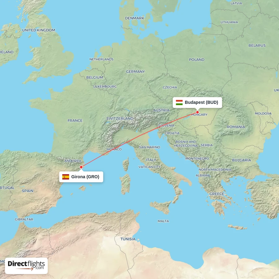 GRO - BUD route map