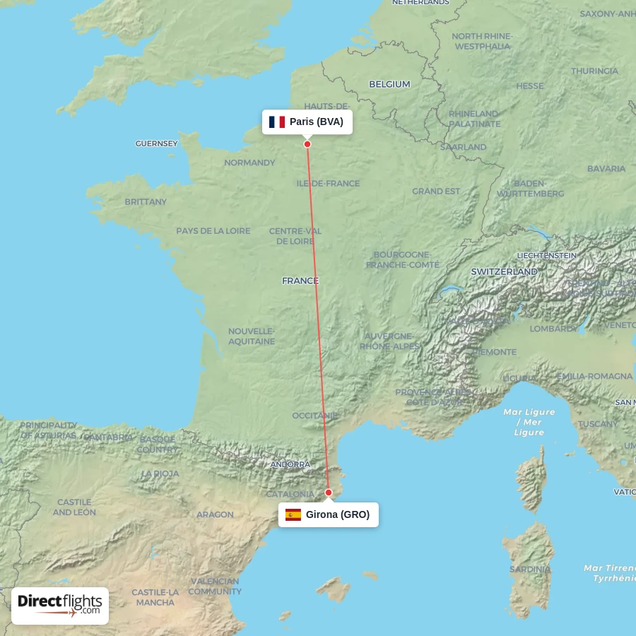 GRO - BVA route map