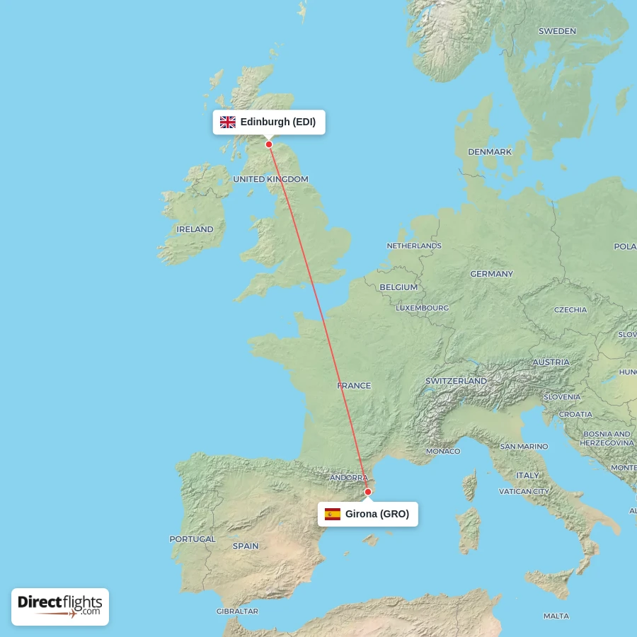 GRO - EDI route map