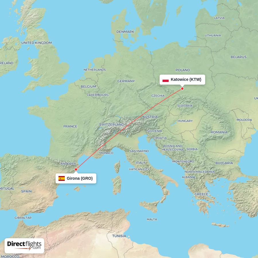 GRO - KTW route map
