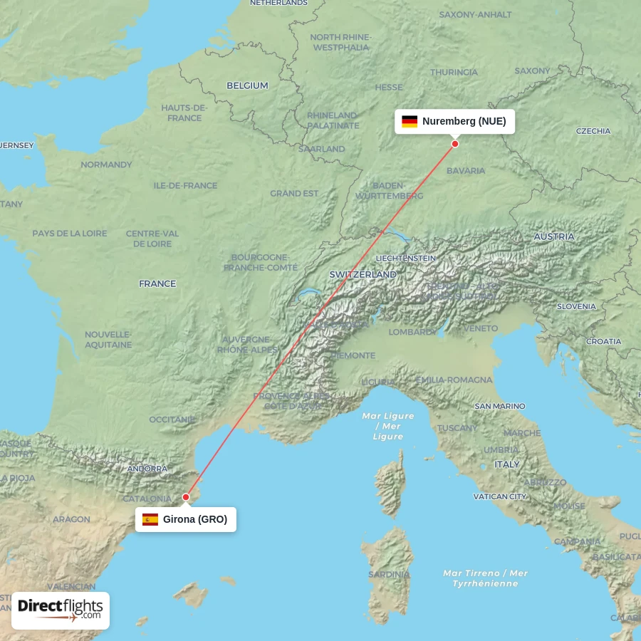 GRO - NUE route map