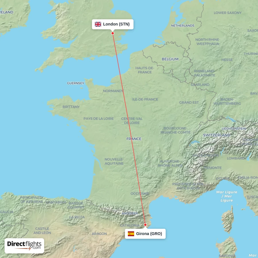 GRO - STN route map