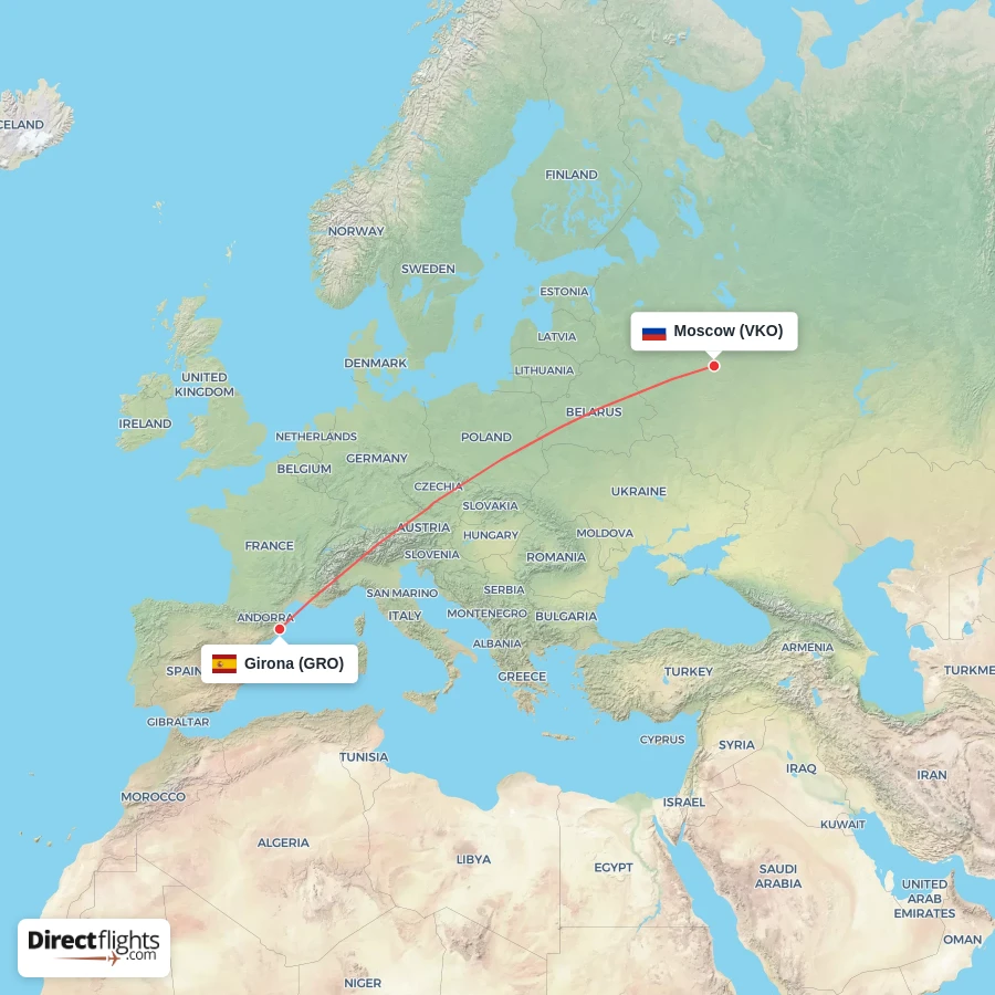 GRO - VKO route map
