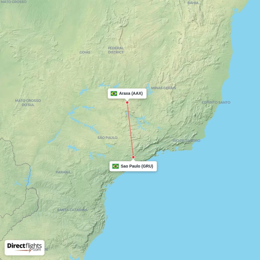 GRU - AAX route map