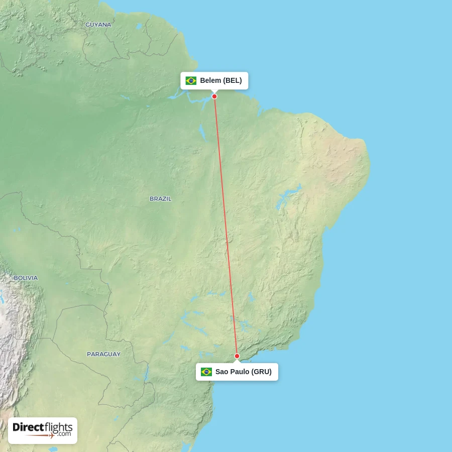 GRU - BEL route map