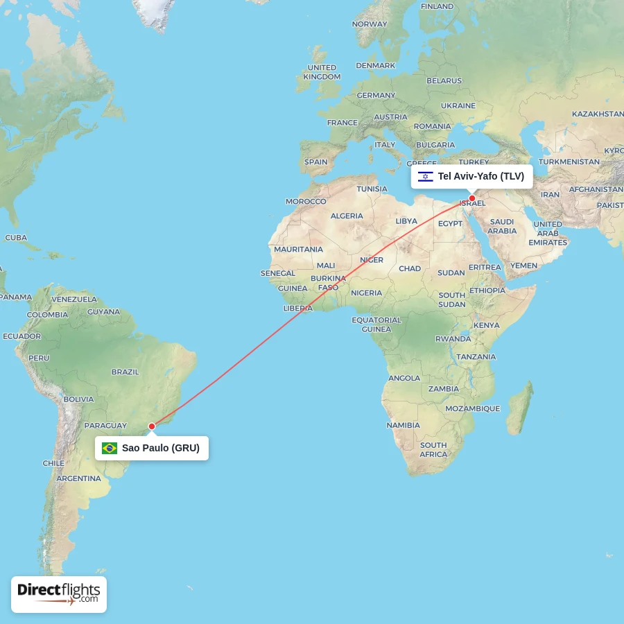 GRU - TLV route map