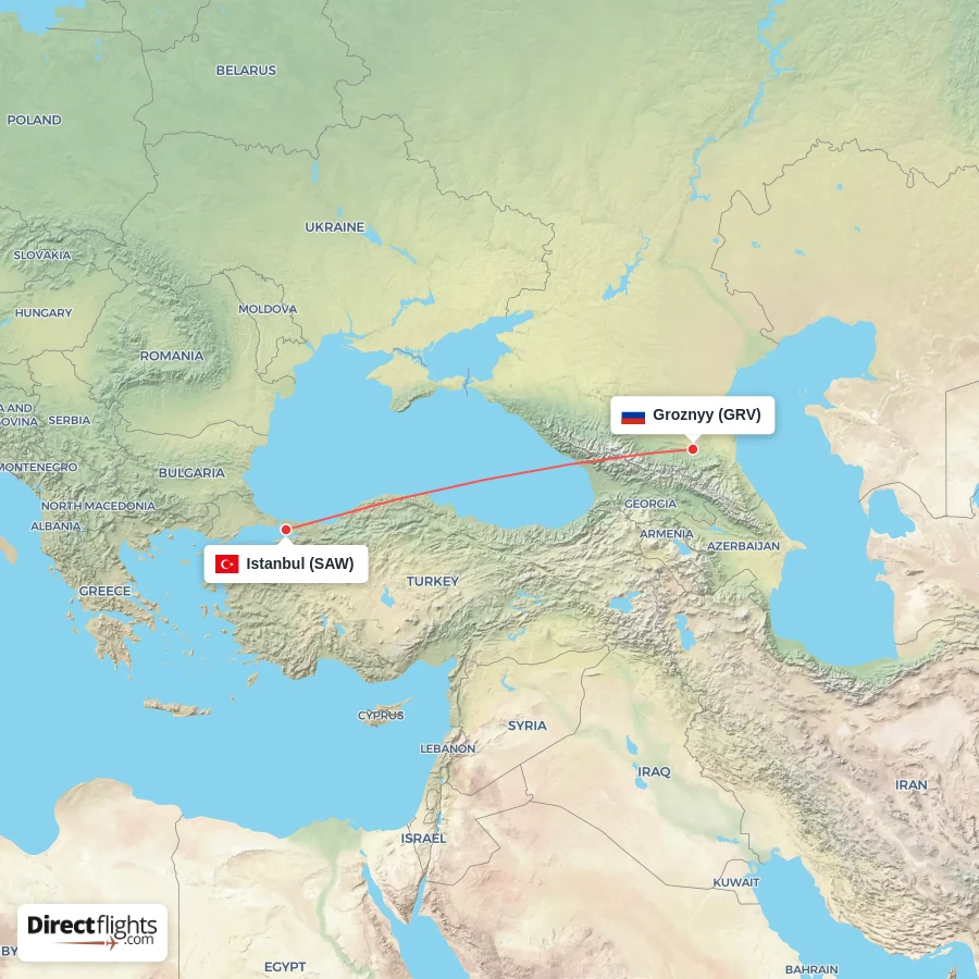 GRV - SAW route map