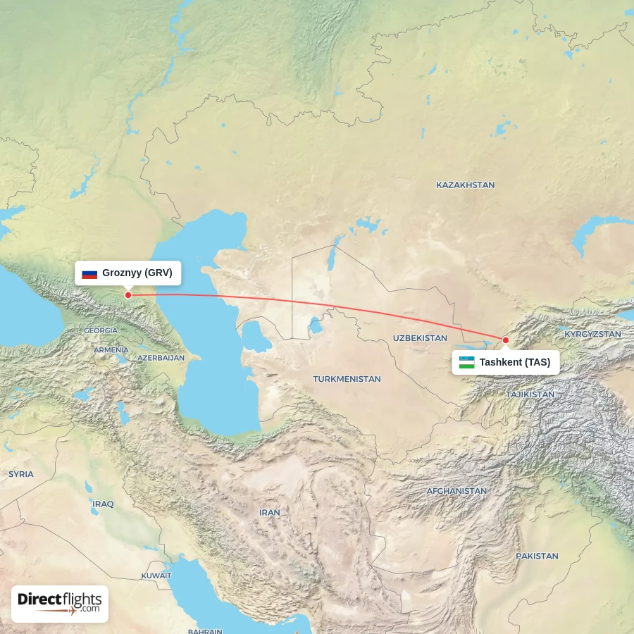GRV - TAS route map