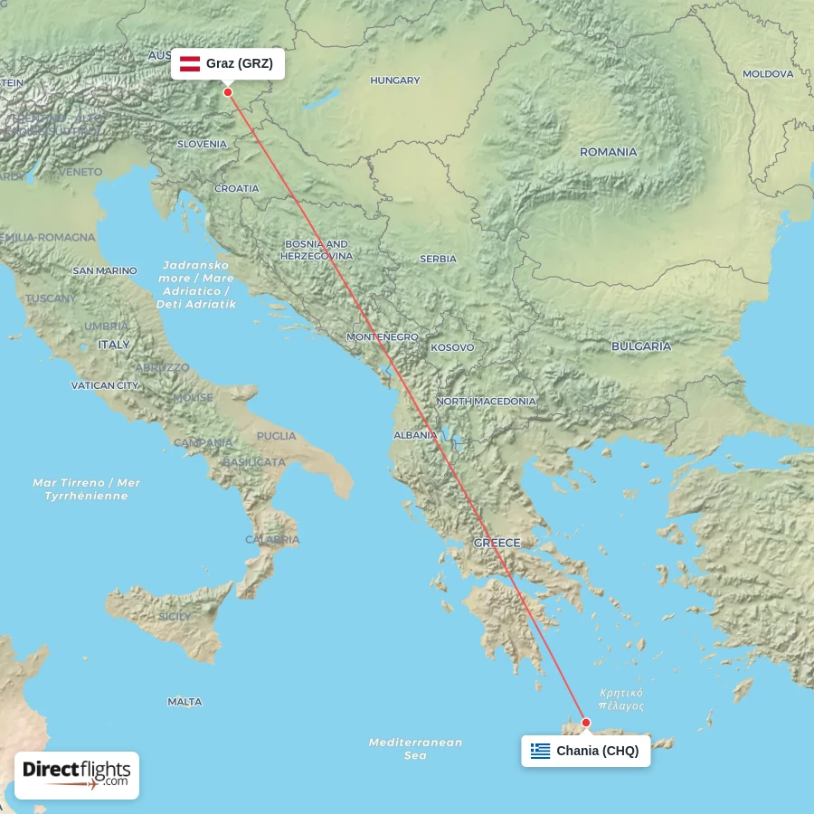GRZ - CHQ route map