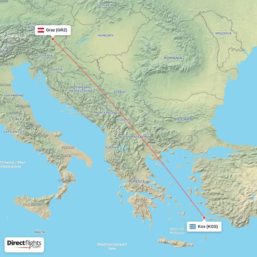 GRZ - KGS route map