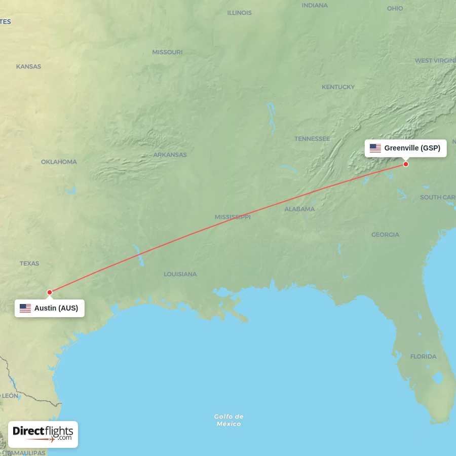 GSP - AUS route map
