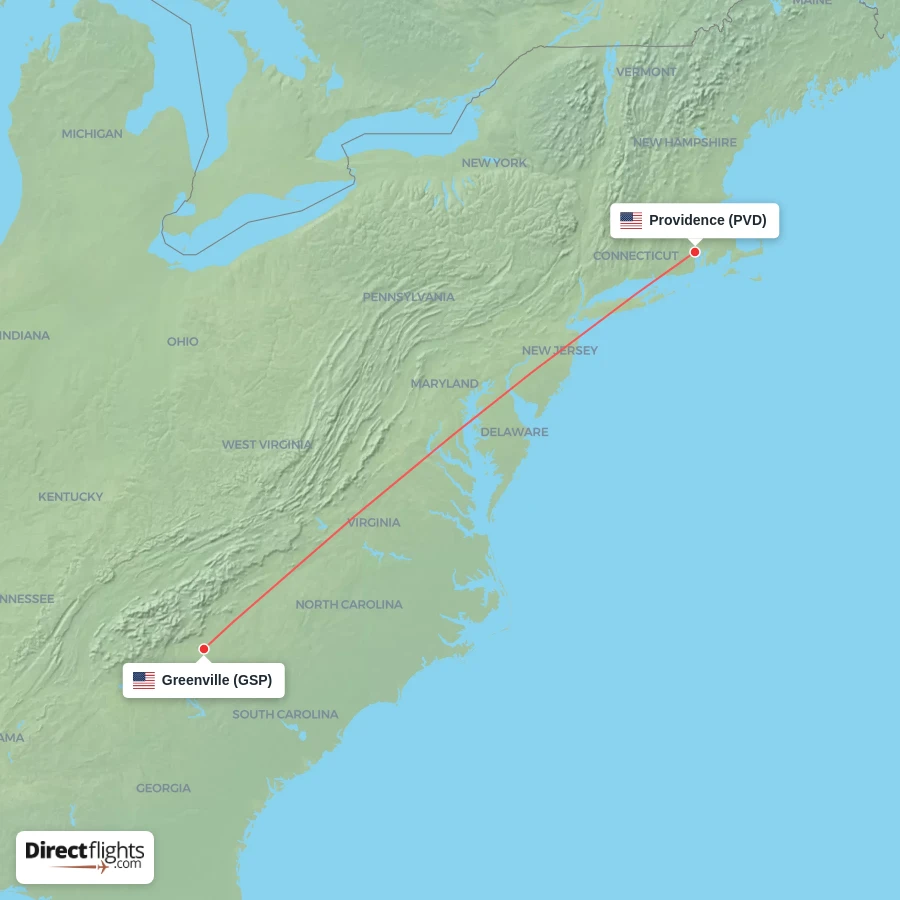 GSP - PVD route map