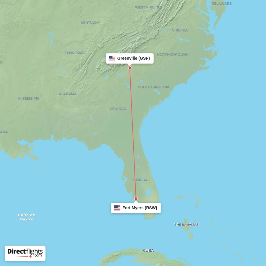 GSP - RSW route map