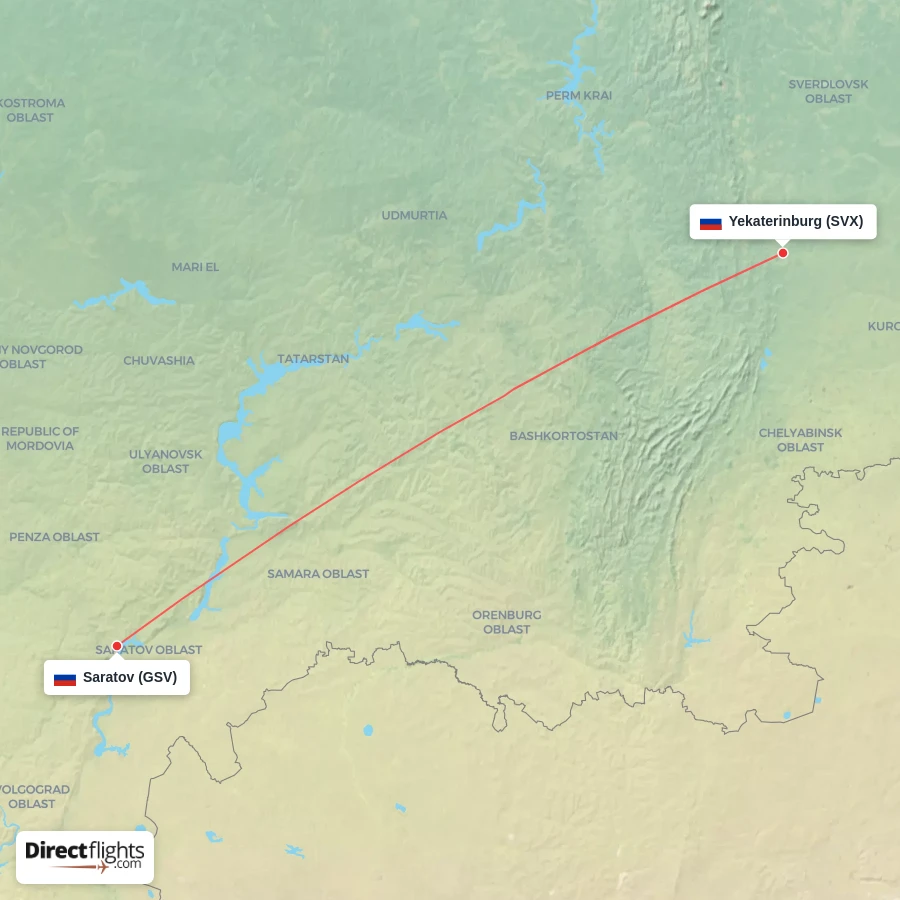 GSV - SVX route map