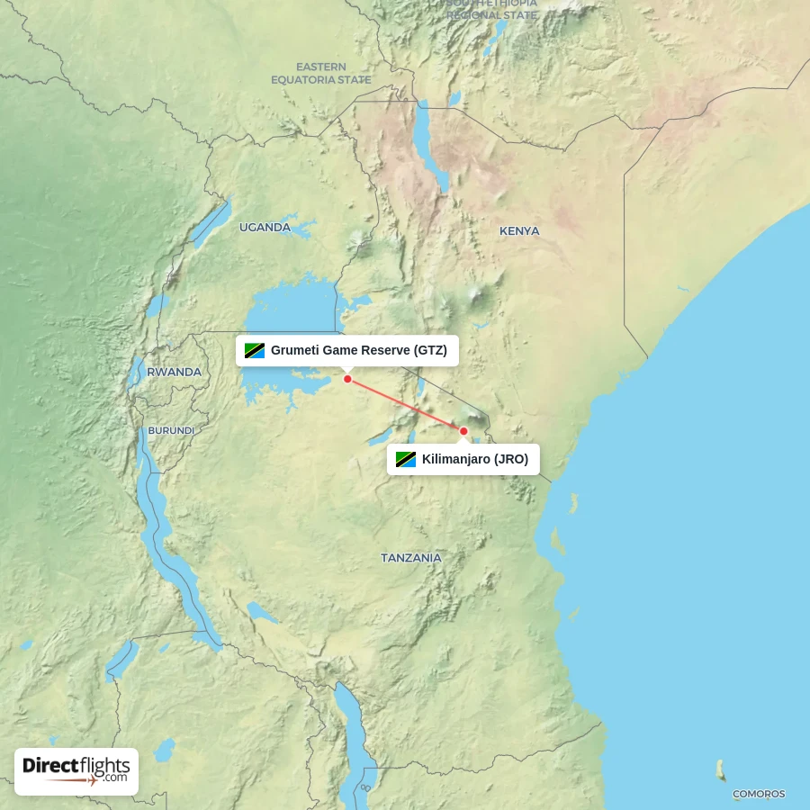 GTZ - JRO route map