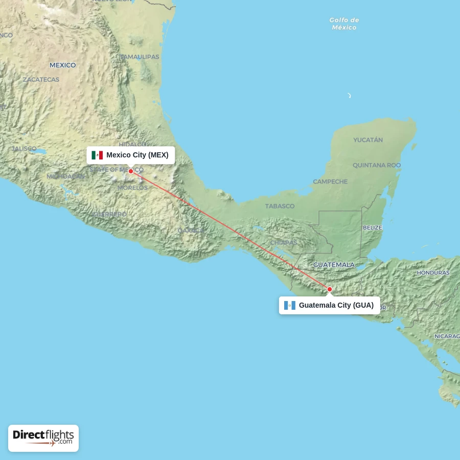 GUA - MEX route map