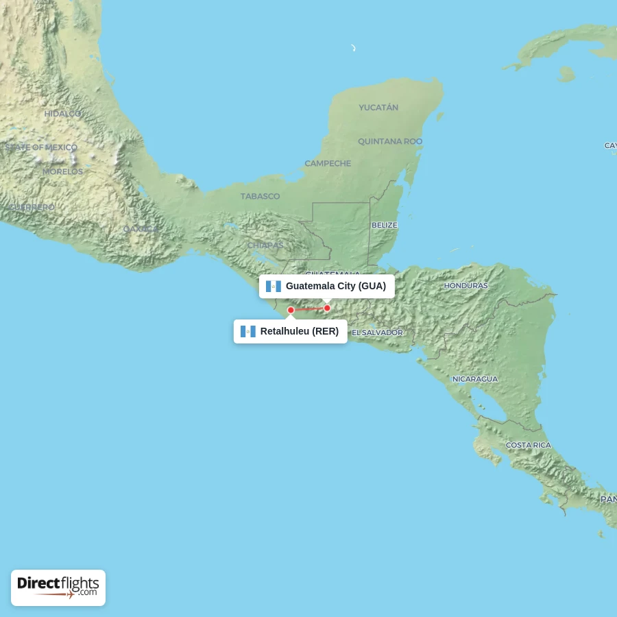 GUA - RER route map