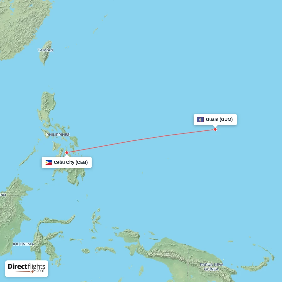 GUM - CEB route map