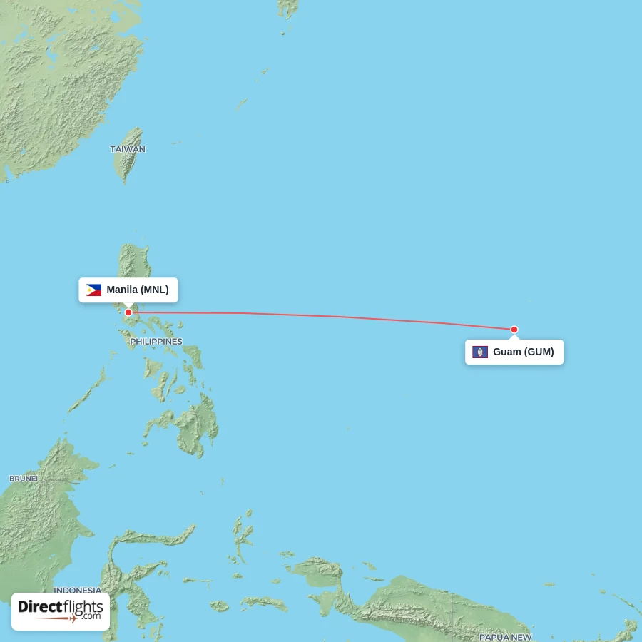 GUM - MNL route map