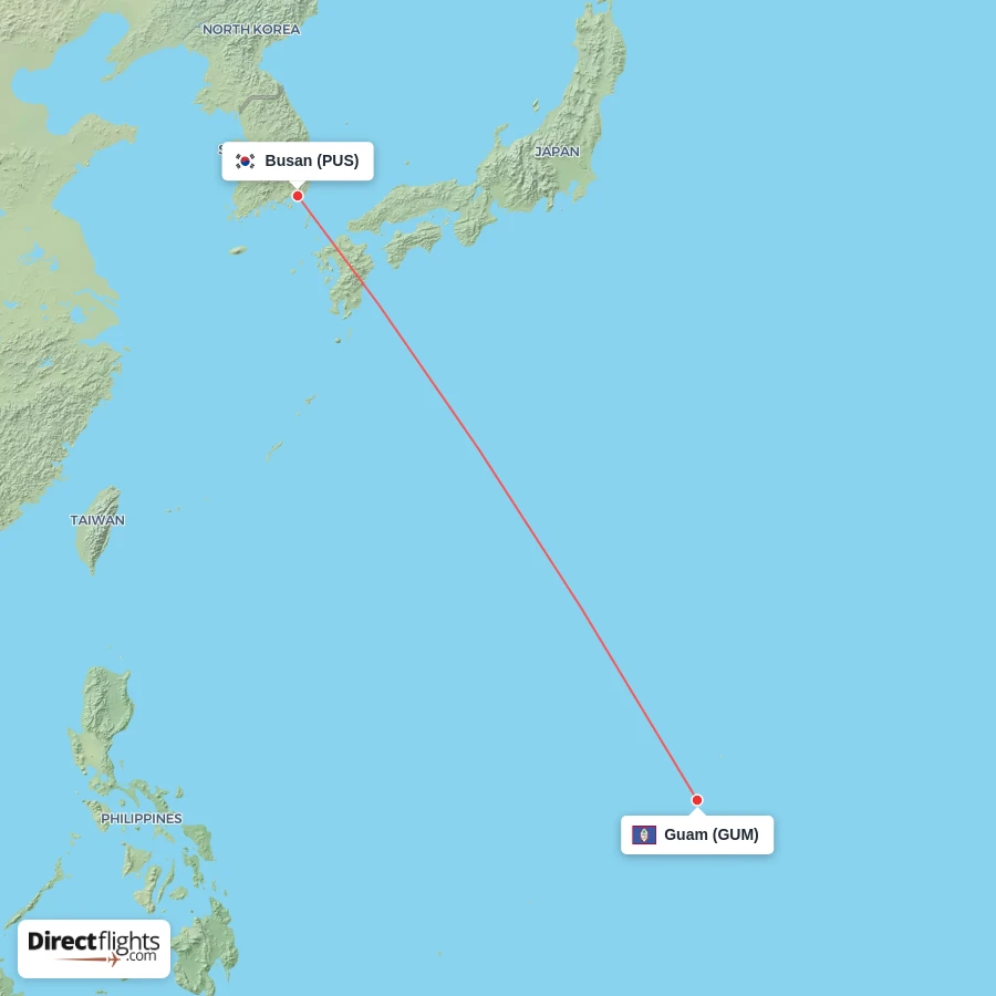 GUM - PUS route map