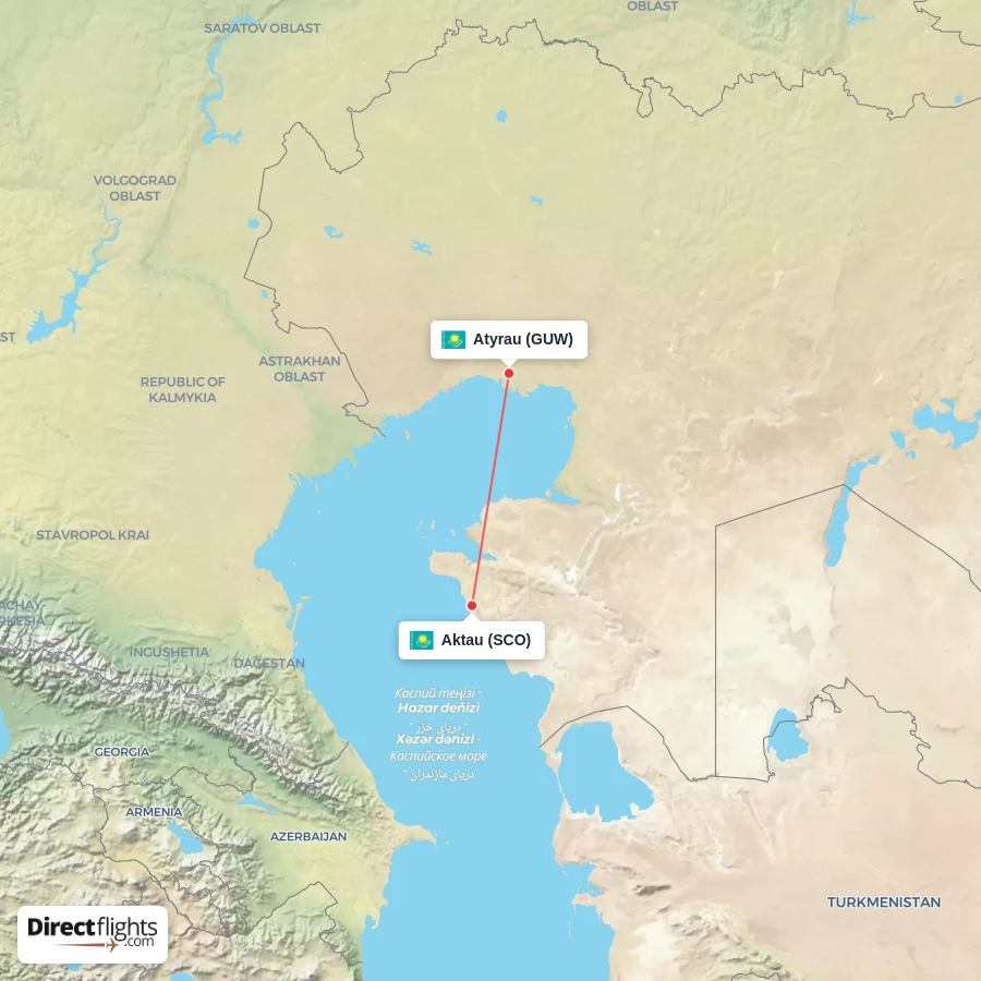 GUW - SCO route map