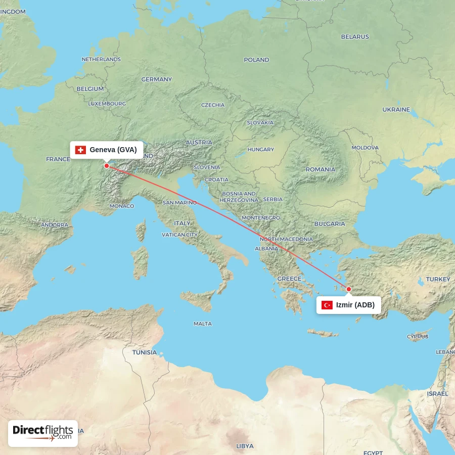 GVA - ADB route map