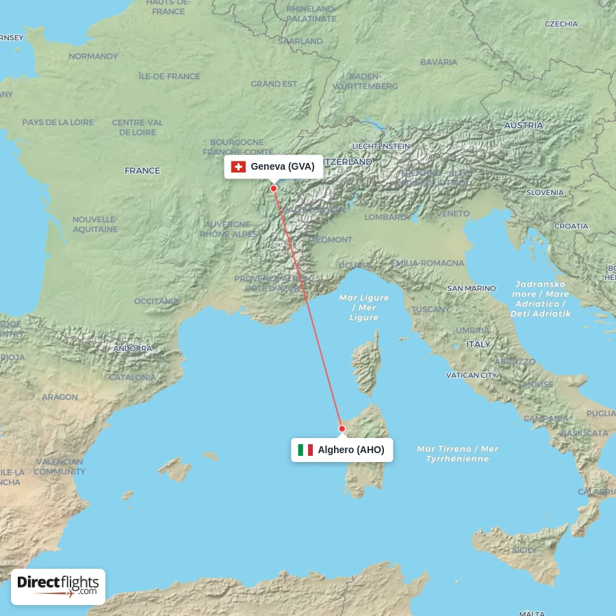 GVA - AHO route map