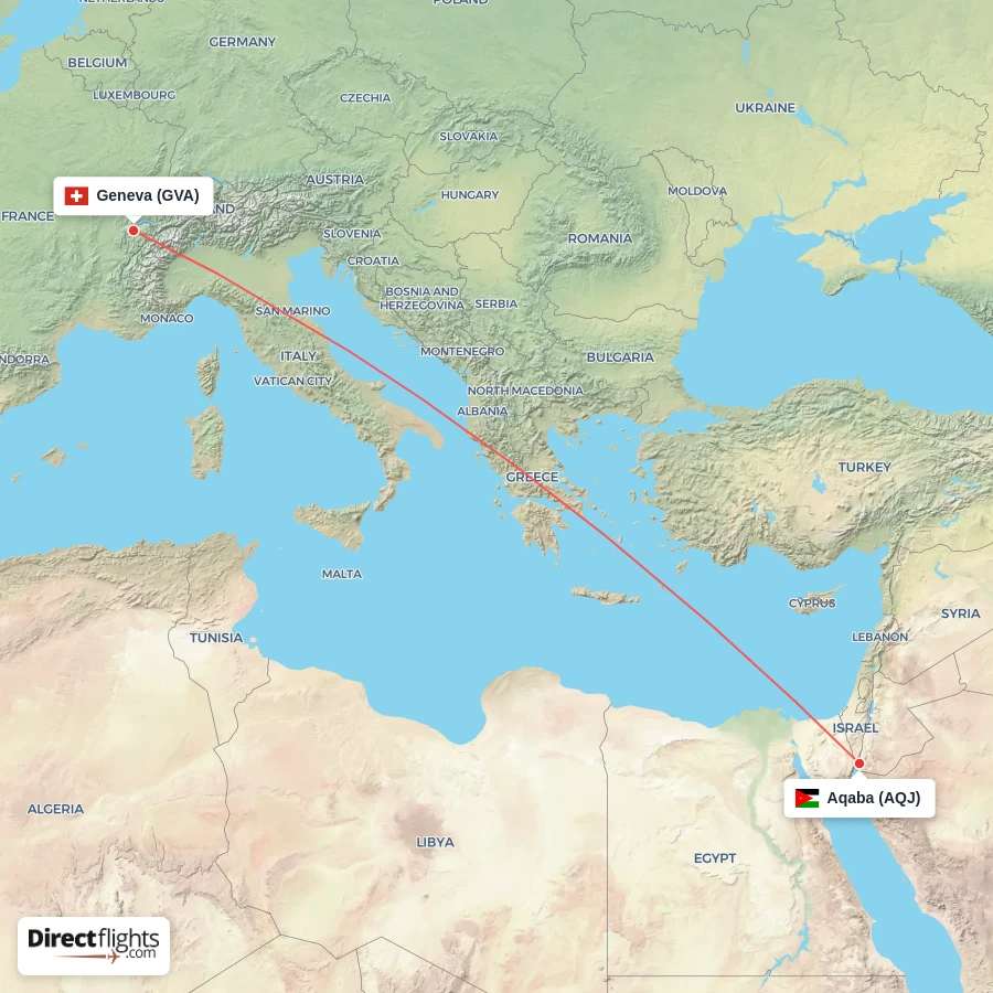 GVA - AQJ route map