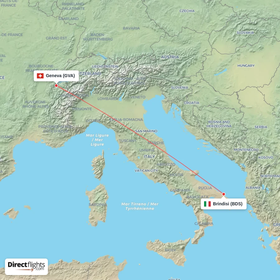 GVA - BDS route map