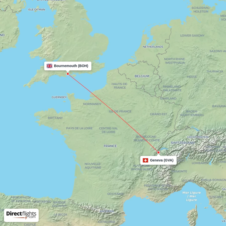 GVA - BOH route map