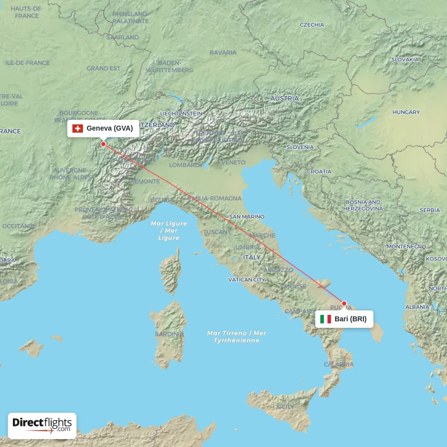 GVA - BRI route map
