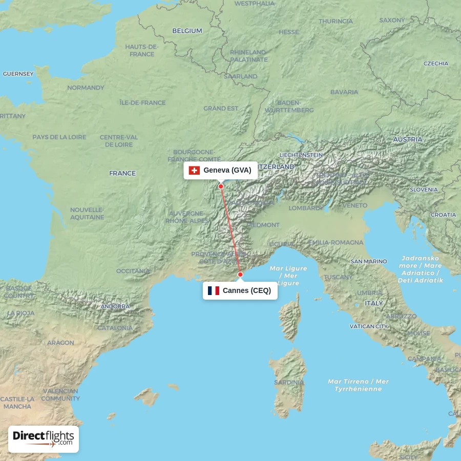 GVA - CEQ route map