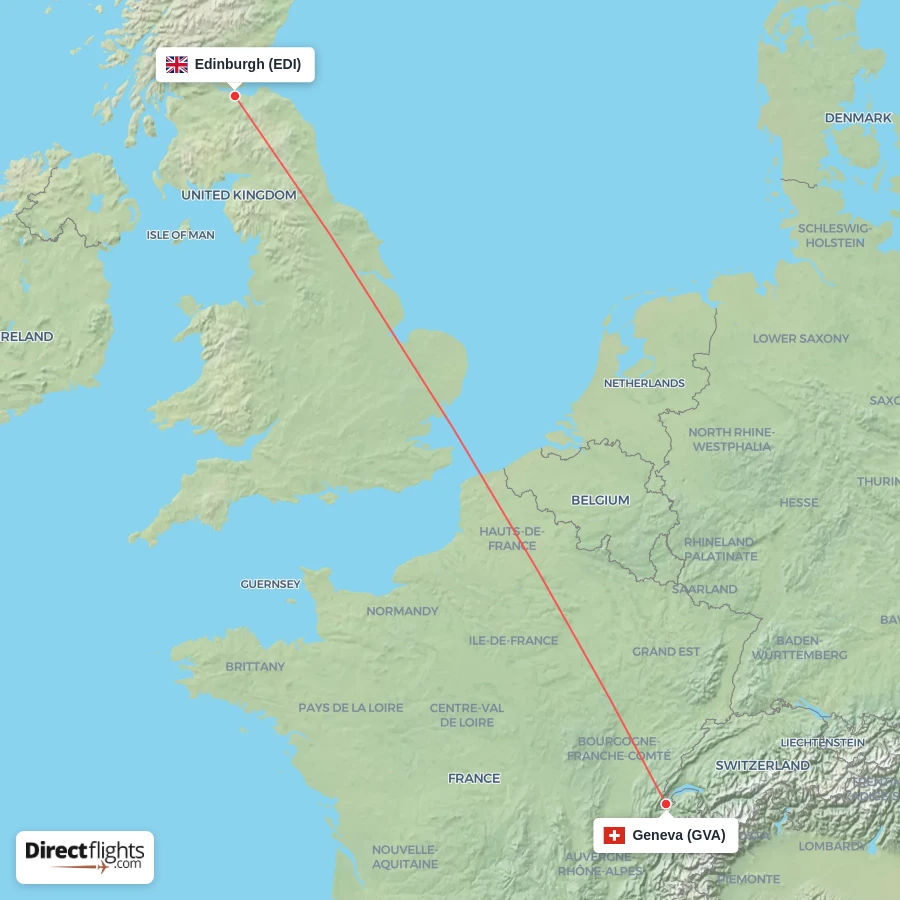 GVA - EDI route map
