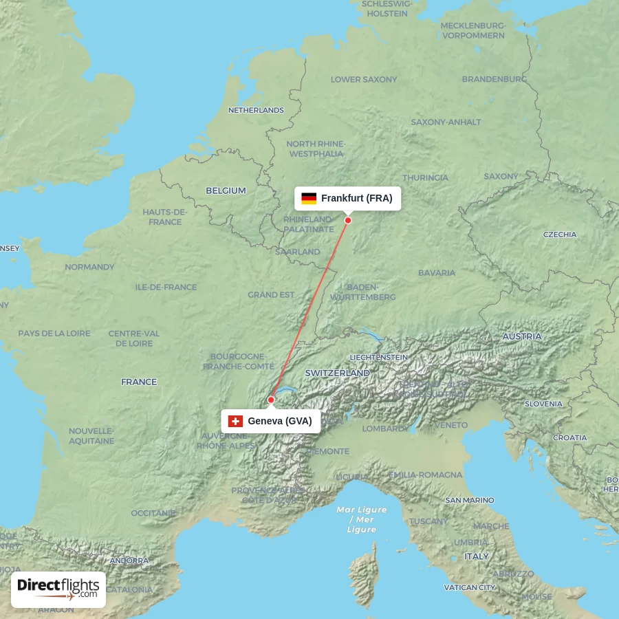 GVA - FRA route map