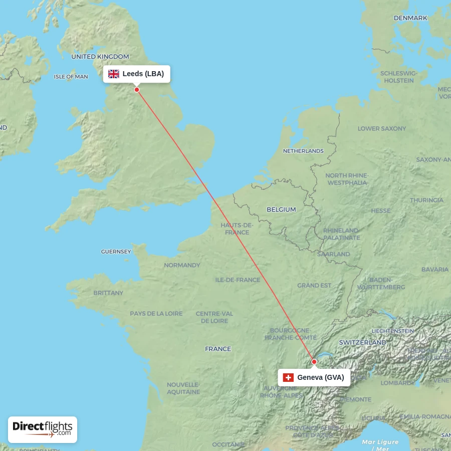 GVA - LBA route map