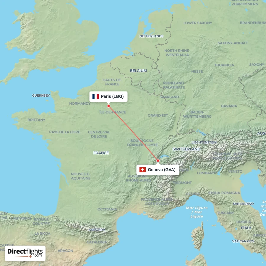 GVA - LBG route map