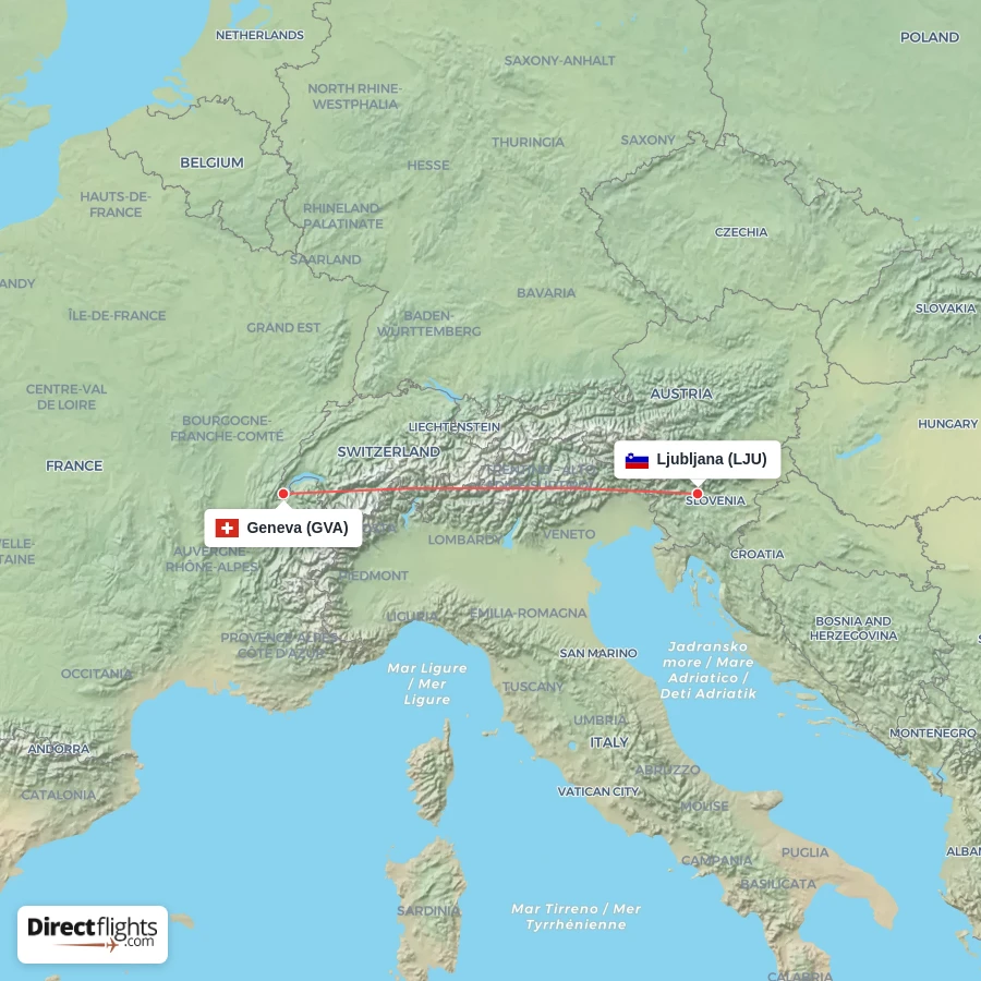 GVA - LJU route map