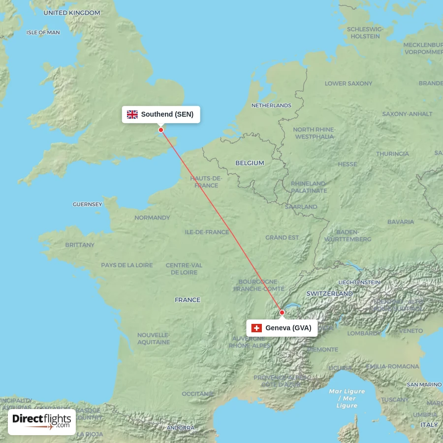 GVA - SEN route map