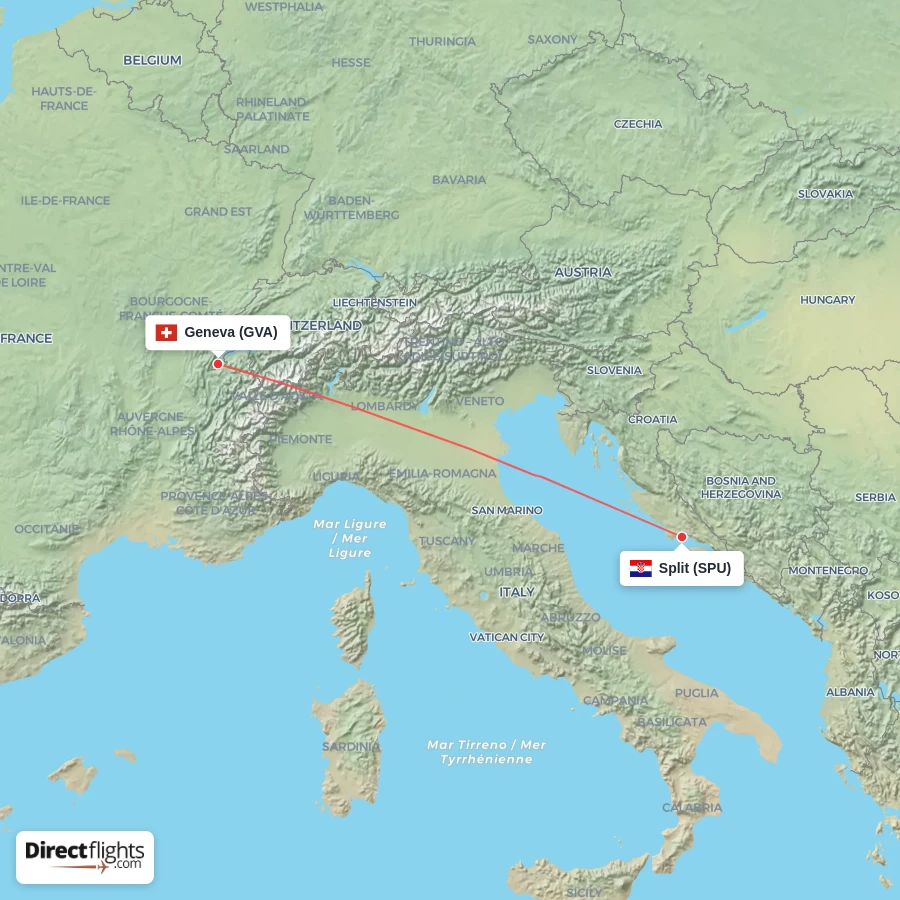 GVA - SPU route map