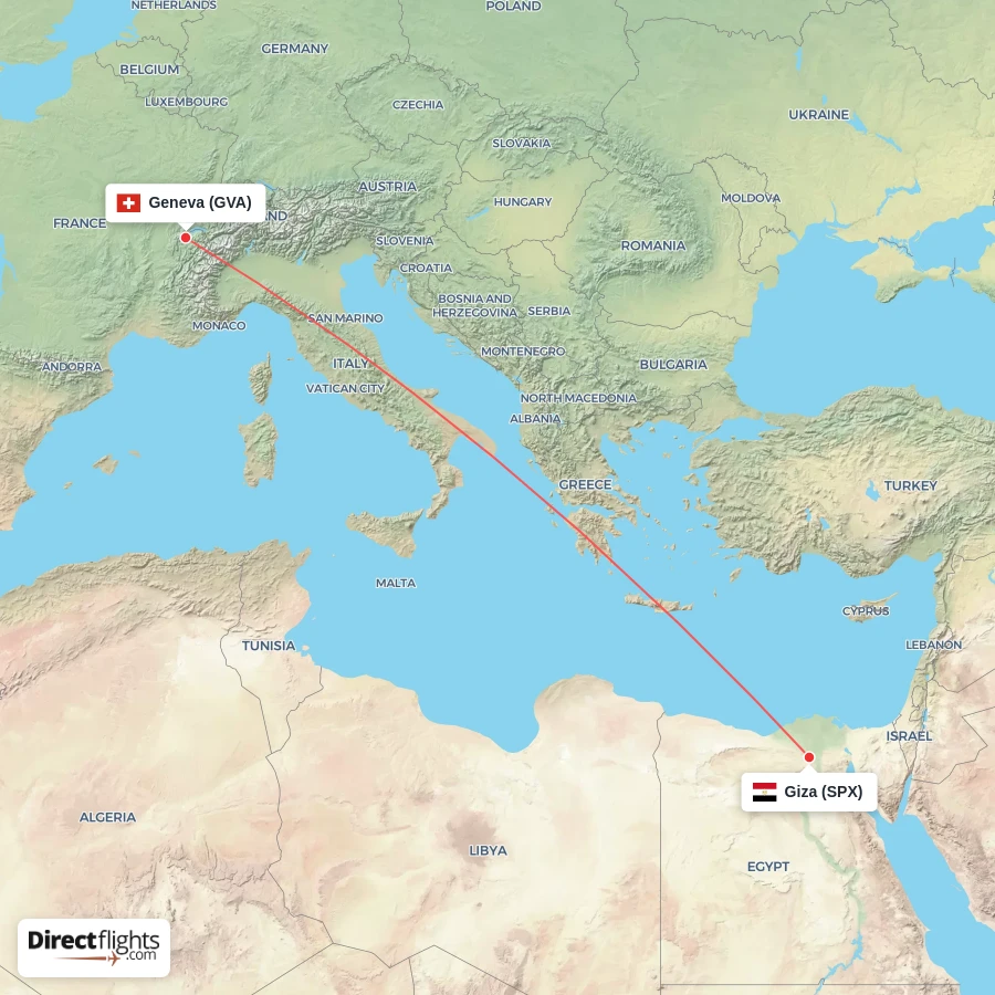 GVA - SPX route map