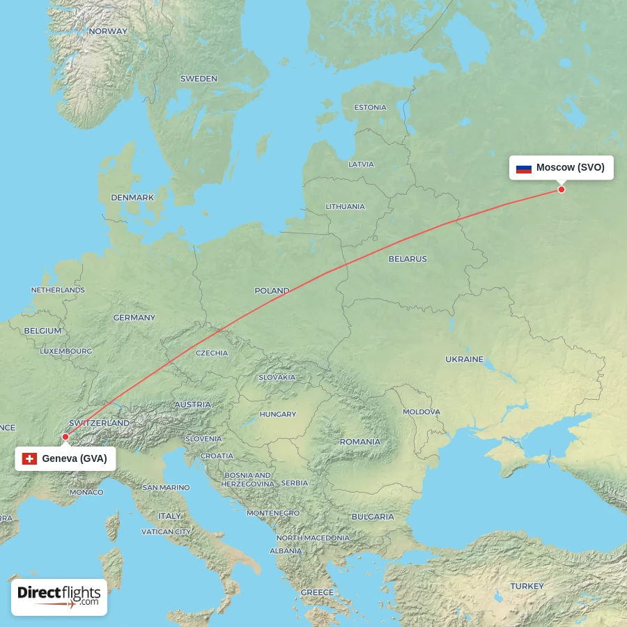 GVA - SVO route map