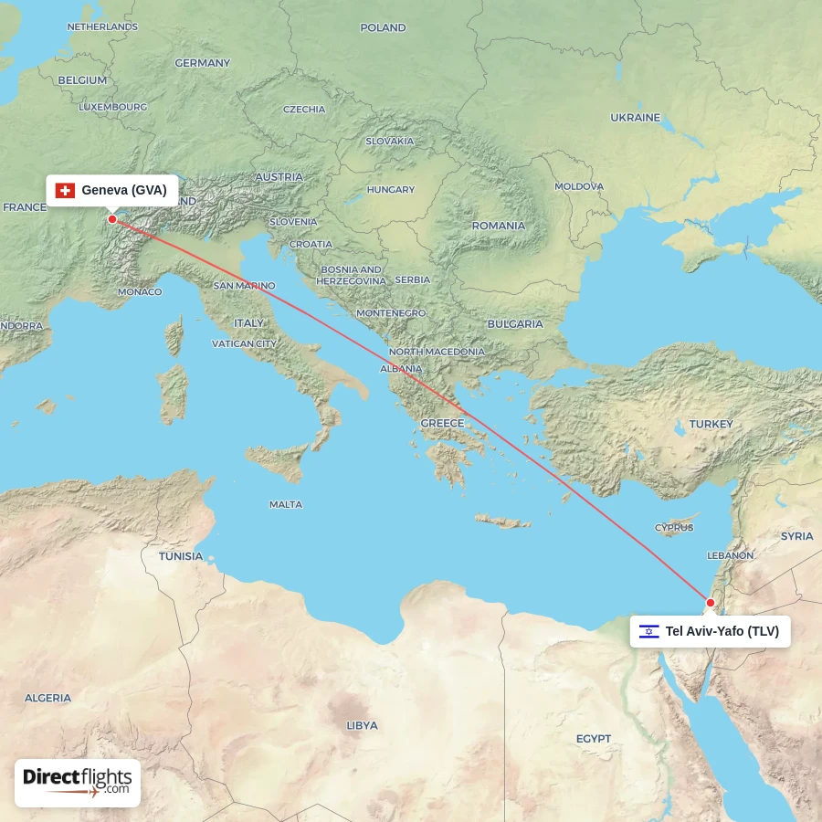 GVA - TLV route map